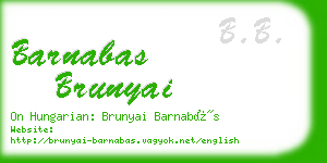 barnabas brunyai business card